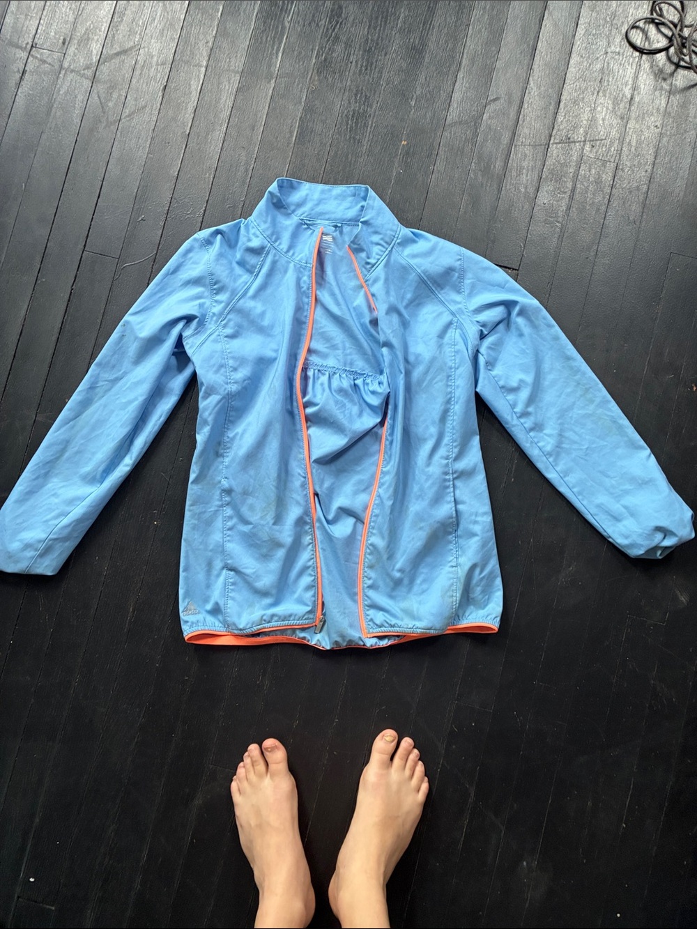adidas Sky Blue Trench Coat with Orange Piping